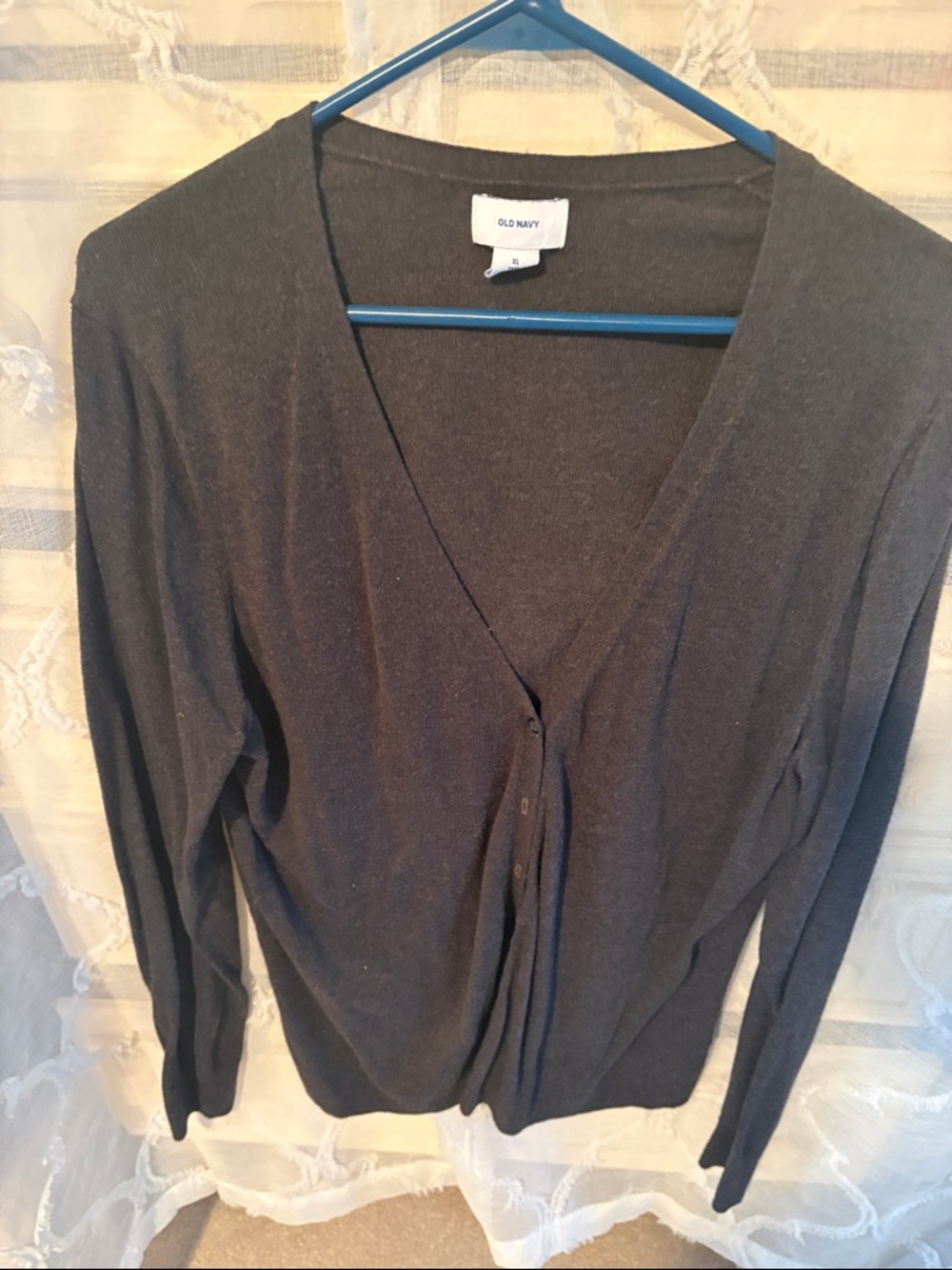 Old Navy Charcoal V-Neck Button Cardigan